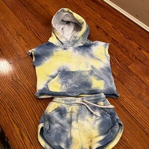 Orcas Lucille - Tie-Dye Sleeveless Hoodie and Shorts Set